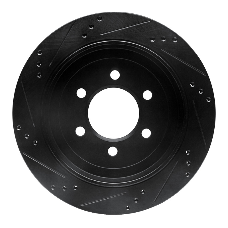 Ford Expedition Brake Rotor (1) - Rear Right - R1 Concepts - Drilled & Slotted - Black - `02-`06